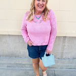 [Judy Blue] HW Tummy Control Slim Denim Shorts - The Pink Pineapple 850