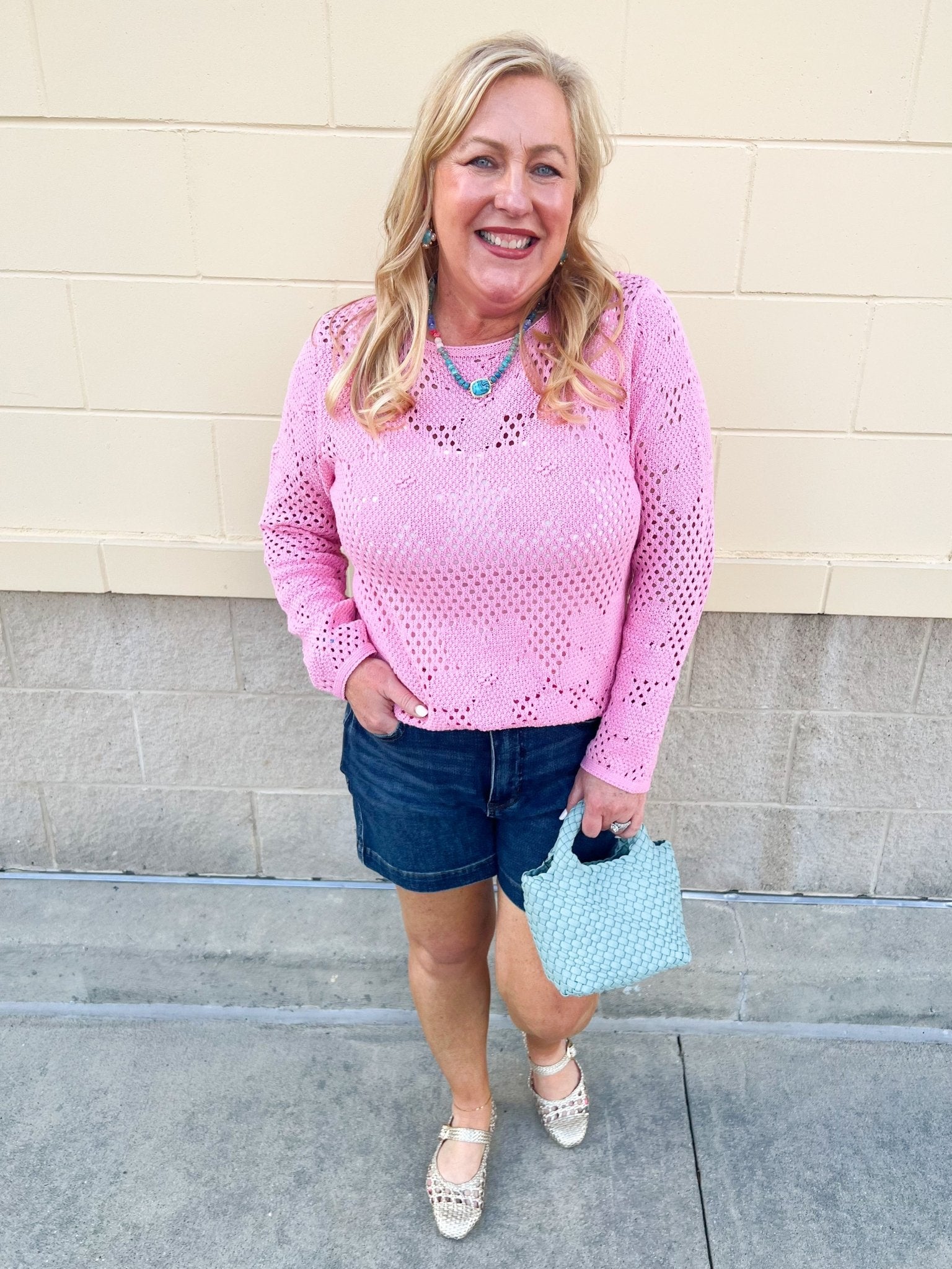 [Judy Blue] HW Tummy Control Slim Denim Shorts - The Pink Pineapple 850