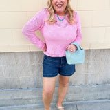 [Judy Blue] HW Tummy Control Slim Denim Shorts - The Pink Pineapple 850