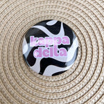 Kappa Delta Black and White Wave Button Pin - The Pink Pineapple 850