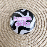 Kappa Delta Black and White Wave Button Pin - The Pink Pineapple 850