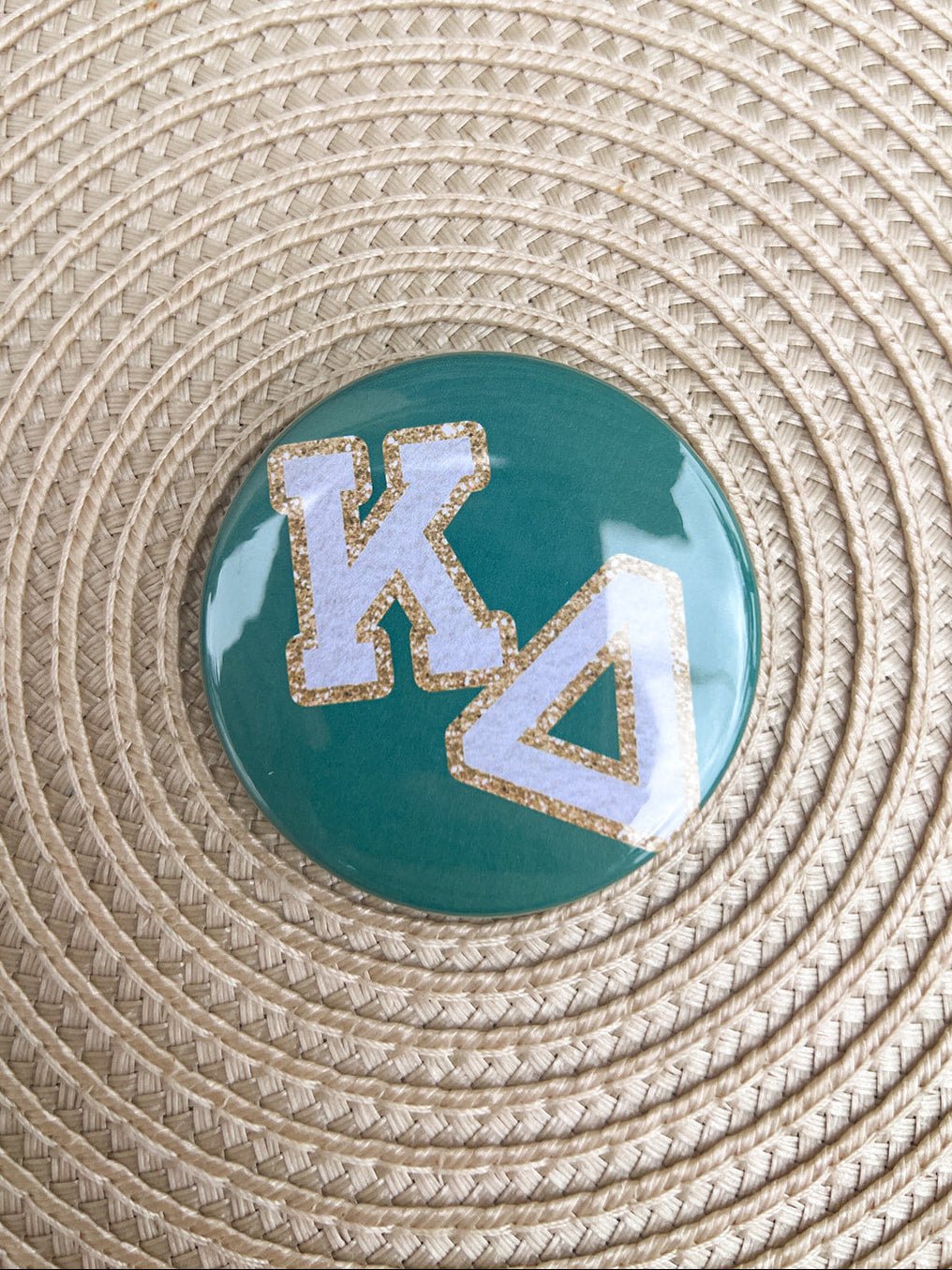 Kappa Delta Glitter Letters Button Pin - The Pink Pineapple 850