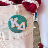 Kappa Delta Glitter Letters Button Pin - The Pink Pineapple 850
