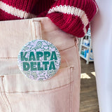 Kappa Delta Green Floral Button Pin - The Pink Pineapple 850