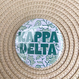 Kappa Delta Green Floral Button Pin - The Pink Pineapple 850
