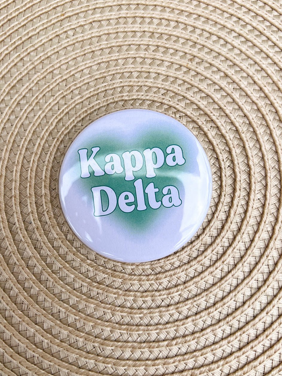 Kappa Delta Green Heart Button Pin - The Pink Pineapple 850