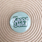 Kappa Delta Green Statement Letter Button Pin - The Pink Pineapple 850