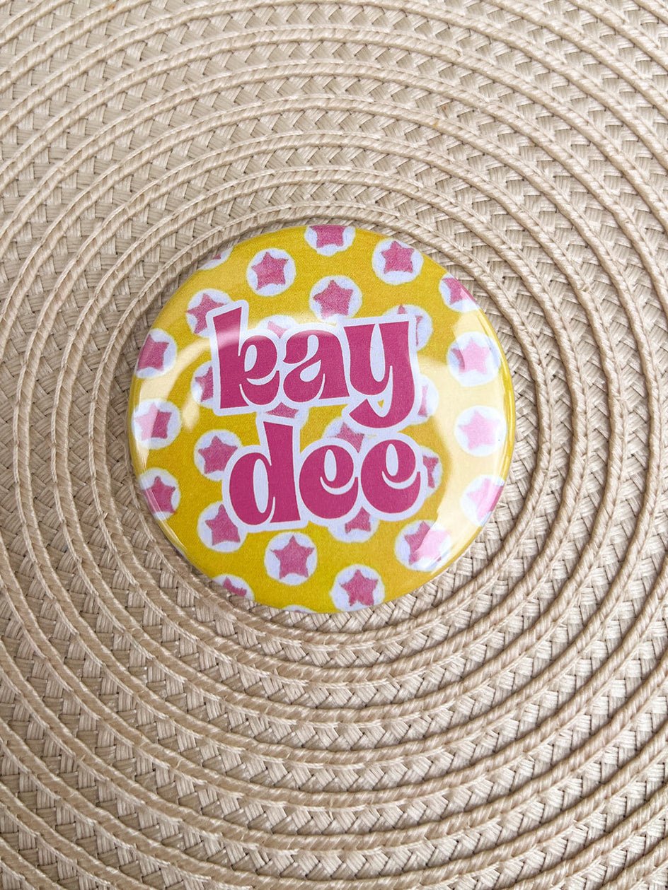 Kappa Delta Pink Stars Button Pin - The Pink Pineapple 850