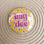 Kappa Delta Pink Stars Button Pin - The Pink Pineapple 850