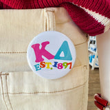 Kappa Delta Rainbow Bubble Letters Button Pin - The Pink Pineapple 850