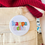 Kappa Delta Retro Rainbow Button Pin - The Pink Pineapple 850