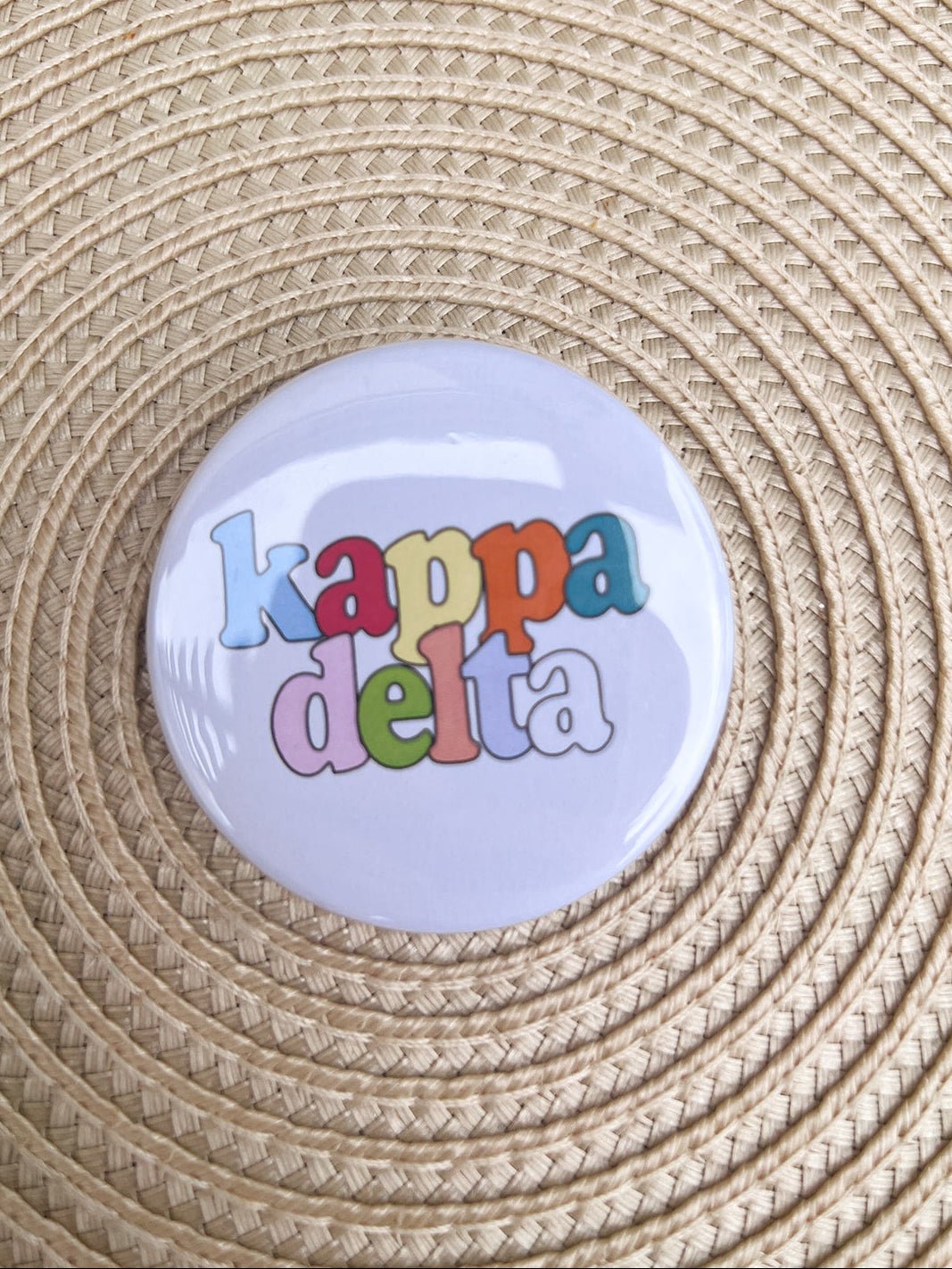 Kappa Delta Retro Rainbow Button Pin - The Pink Pineapple 850