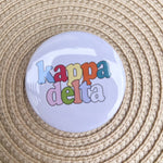 Kappa Delta Retro Rainbow Button Pin - The Pink Pineapple 850
