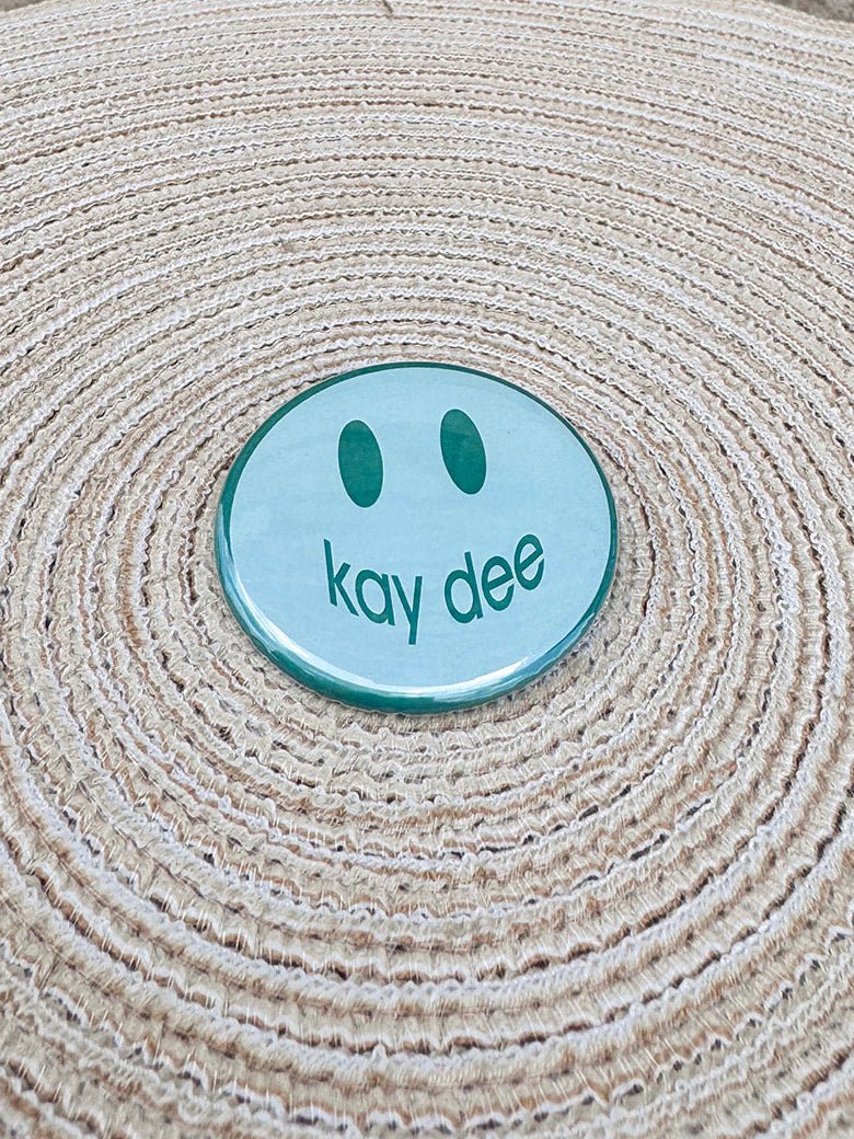 Kappa Delta Smiley Face Button Pin - The Pink Pineapple 850
