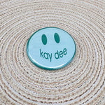 Kappa Delta Smiley Face Button Pin - The Pink Pineapple 850