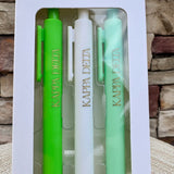 Kappa Delta Sorority 3-Pen Set - The Pink Pineapple 850