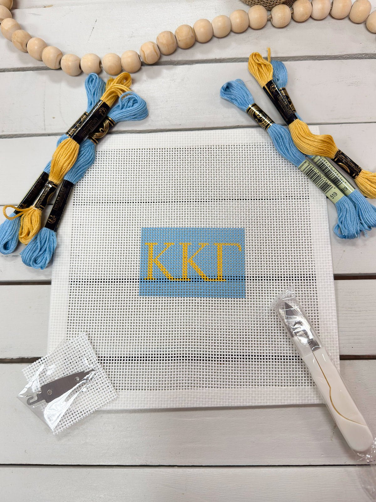 Kappa Kappa Gamma 3x2 Needlepoint Kit - The Pink Pineapple 850