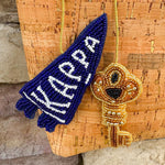Kappa Kappa Gamma Beaded Bag Charm - The Pink Pineapple 850