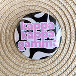 Kappa Kappa Gamma Black and White Wave Button Pin - The Pink Pineapple 850