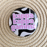 Kappa Kappa Gamma Black and White Wave Button Pin - The Pink Pineapple 850