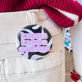 Kappa Kappa Gamma Black and White Wave Button Pin - The Pink Pineapple 850