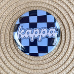 Kappa Kappa Gamma Blue Checkered Button Pin - The Pink Pineapple 850