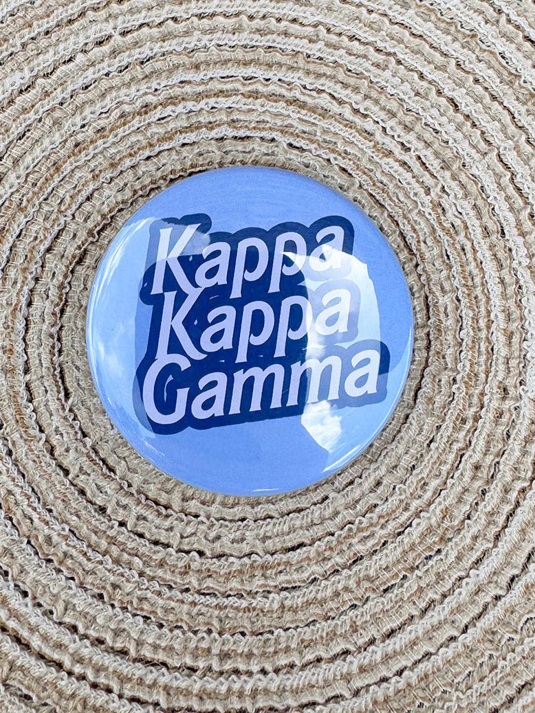 Kappa Kappa Gamma Blue Statement Letter Button Pin - The Pink Pineapple 850
