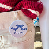 Kappa Kappa Gamma Bow Button Pin - The Pink Pineapple 850