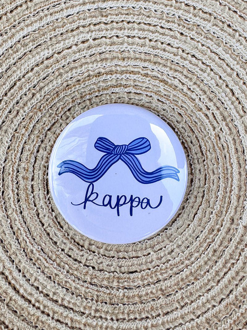 Kappa Kappa Gamma Bow Button Pin - The Pink Pineapple 850