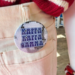 Kappa Kappa Gamma Disco Button Pin - The Pink Pineapple 850