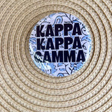 Kappa Kappa Gamma Floral Button Pin - The Pink Pineapple 850