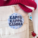 Kappa Kappa Gamma Floral Button Pin - The Pink Pineapple 850