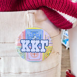 Kappa Kappa Gamma Pastel Bandana Button Pin - The Pink Pineapple 850