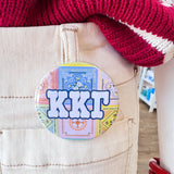 Kappa Kappa Gamma Pastel Bandana Button Pin - The Pink Pineapple 850