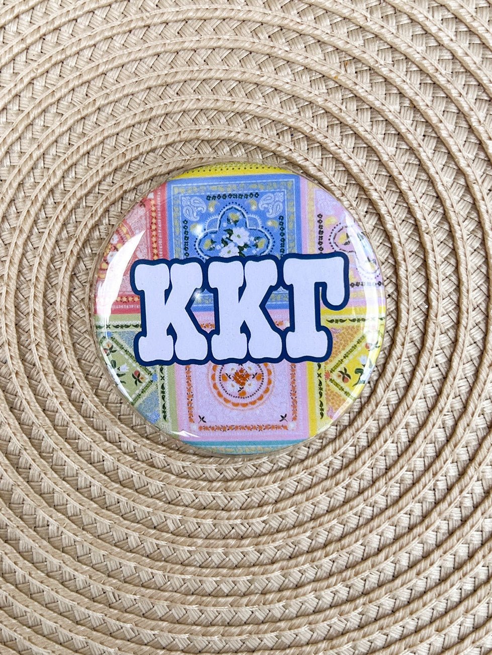Kappa Kappa Gamma Pastel Bandana Button Pin - The Pink Pineapple 850