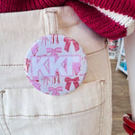 Kappa Kappa Gamma Pink Bow Button Pin - The Pink Pineapple 850
