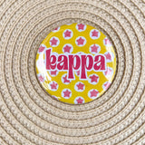 Kappa Kappa Gamma Pink Stars Button Pin - The Pink Pineapple 850