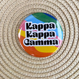 Kappa Kappa Gamma Rainbow Waves Button Pin - The Pink Pineapple 850
