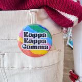 Kappa Kappa Gamma Rainbow Waves Button Pin - The Pink Pineapple 850