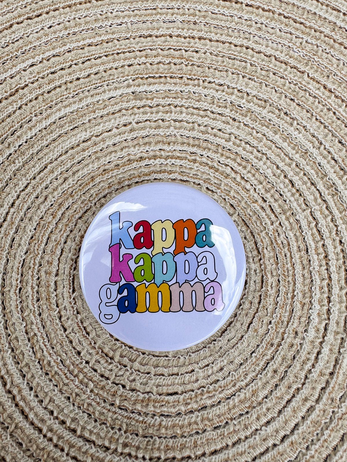 Kappa Kappa Gamma Retro Rainbow Button Pin - The Pink Pineapple 850
