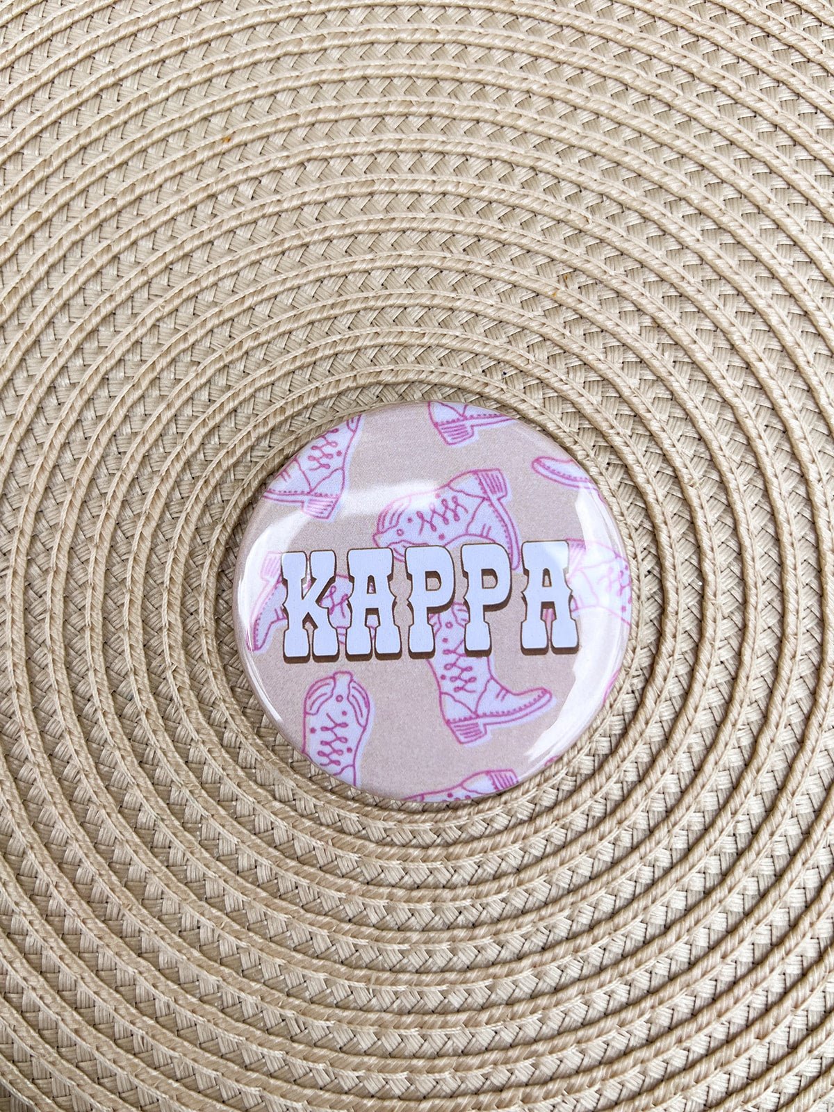 Kappa Kappa Gamma Western Boots Button Pin - The Pink Pineapple 850