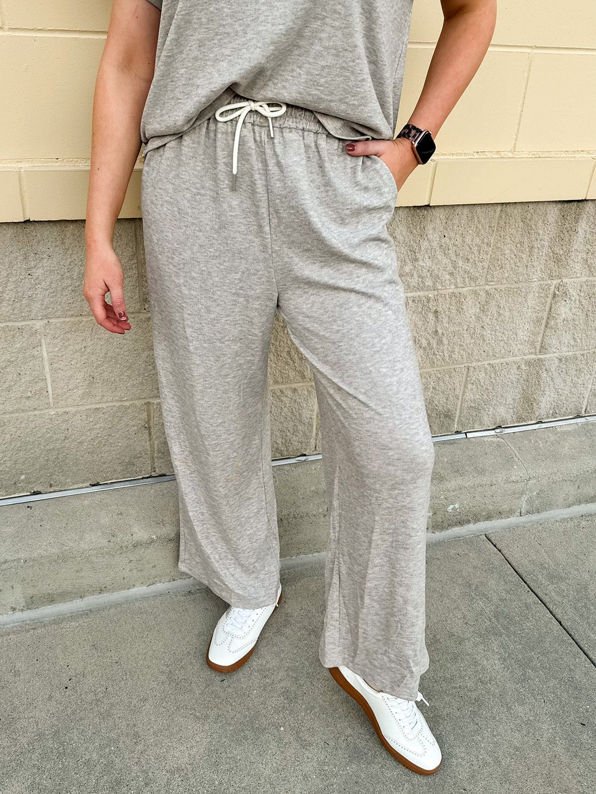 Keeping It Casual Gray Knit Set - The Pink Pineapple 850