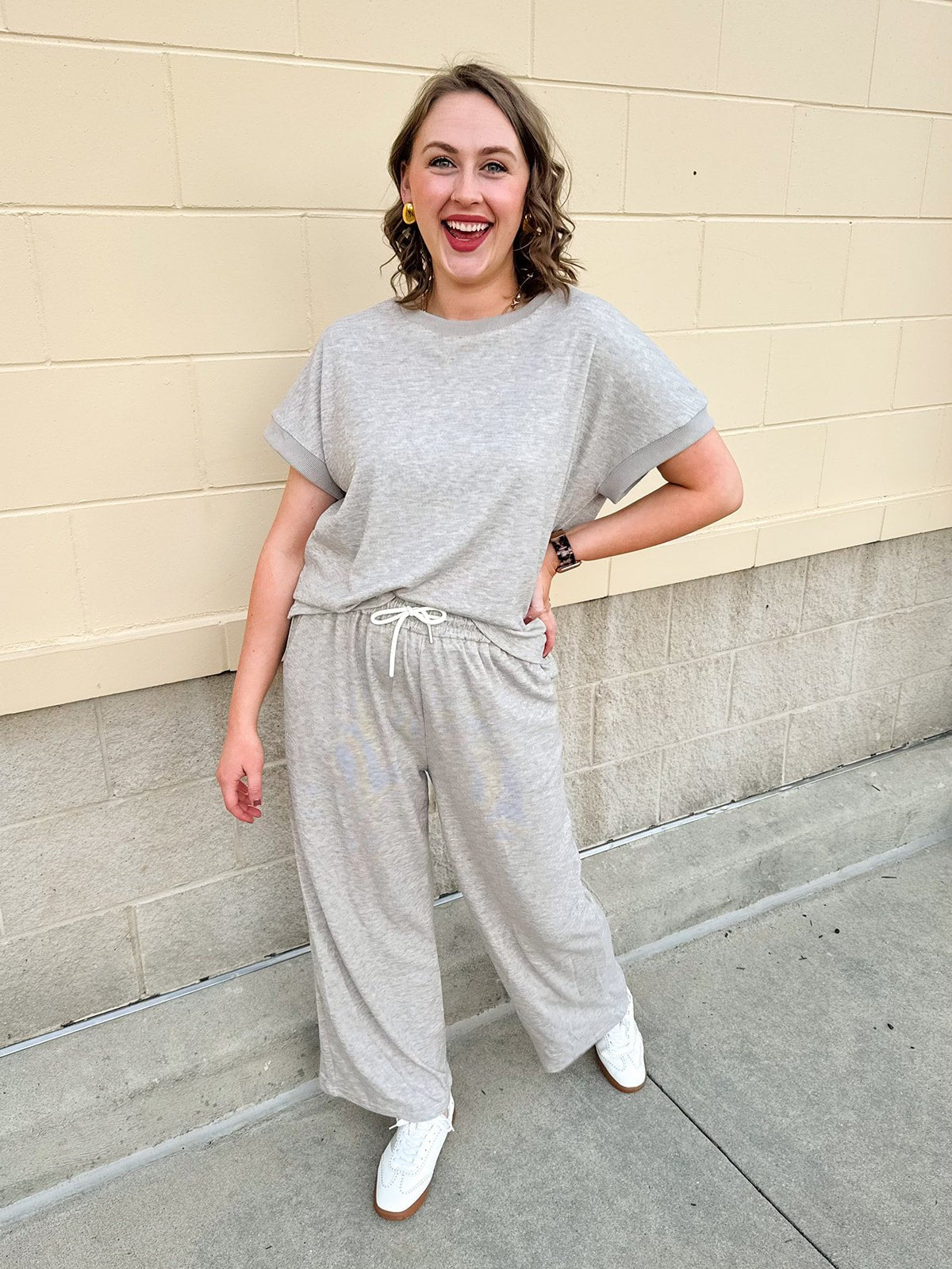 Keeping It Casual Gray Knit Set - The Pink Pineapple 850