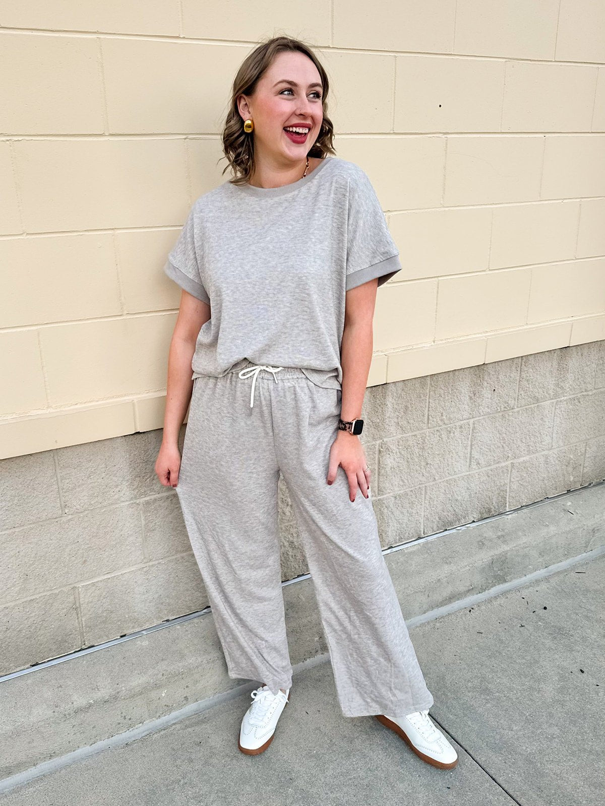 Keeping It Casual Gray Knit Set - The Pink Pineapple 850