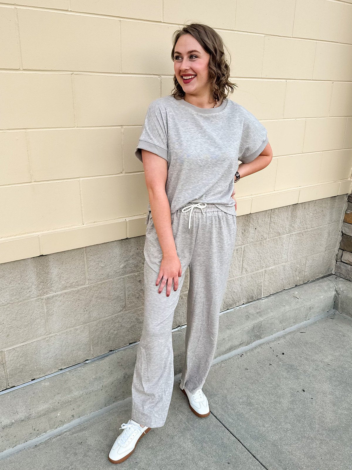 Keeping It Casual Gray Knit Set - The Pink Pineapple 850