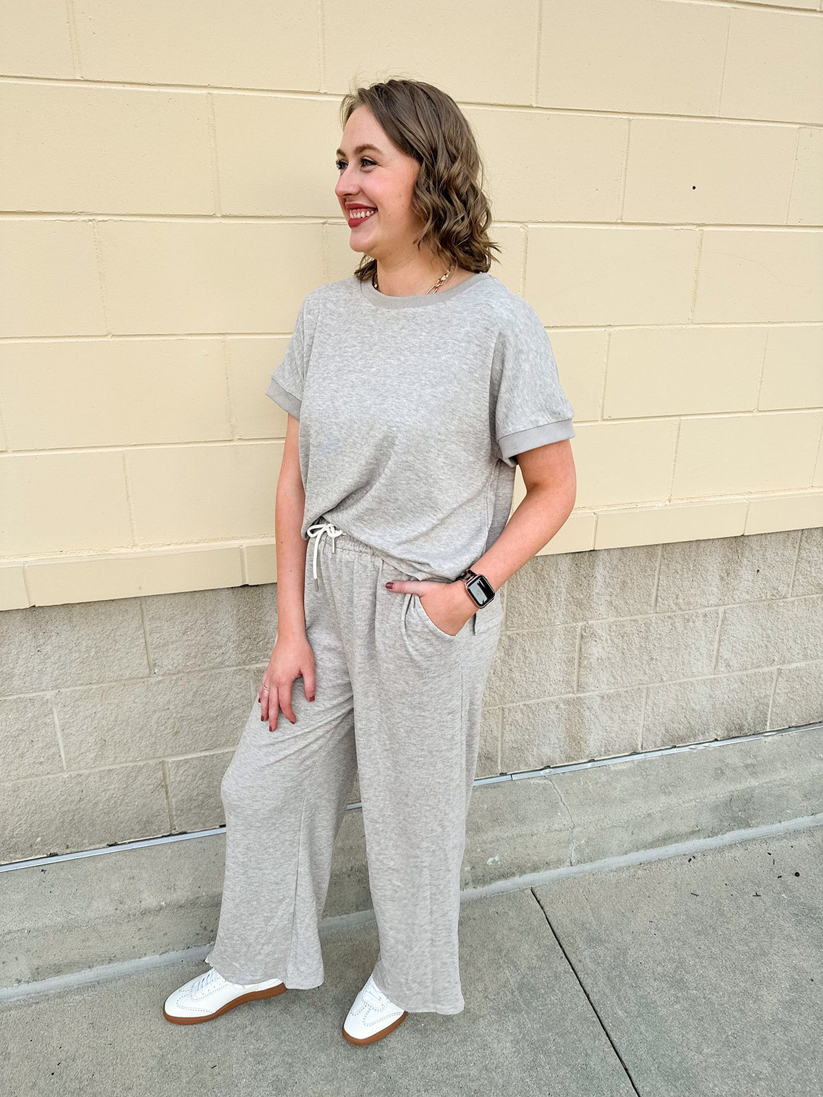 Keeping It Casual Gray Knit Set - The Pink Pineapple 850