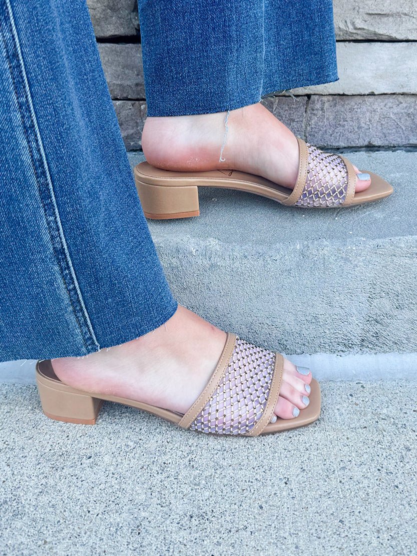 Kenzia Rhinestone Studded Slip - On Heels - The Pink Pineapple 850