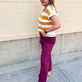 Kickoff Charm Scalloped Pants in Burgundy - The Pink Pineapple 850