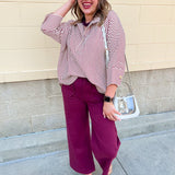 Kickoff Charm Scalloped Pants in Burgundy - The Pink Pineapple 850