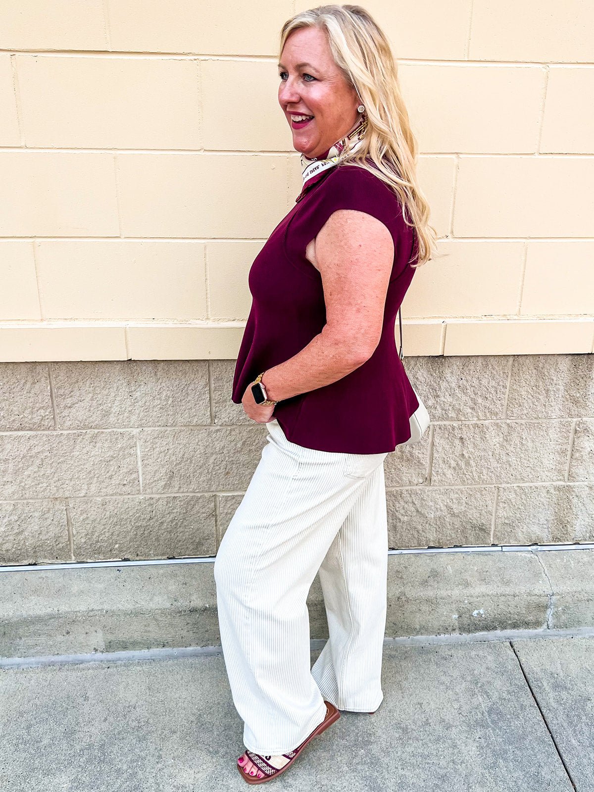 Kickoff Classic Sleeveless Top in Garnet - The Pink Pineapple 850